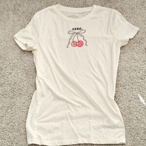 Aeropostale Classic Cream Crewneck T Shirt